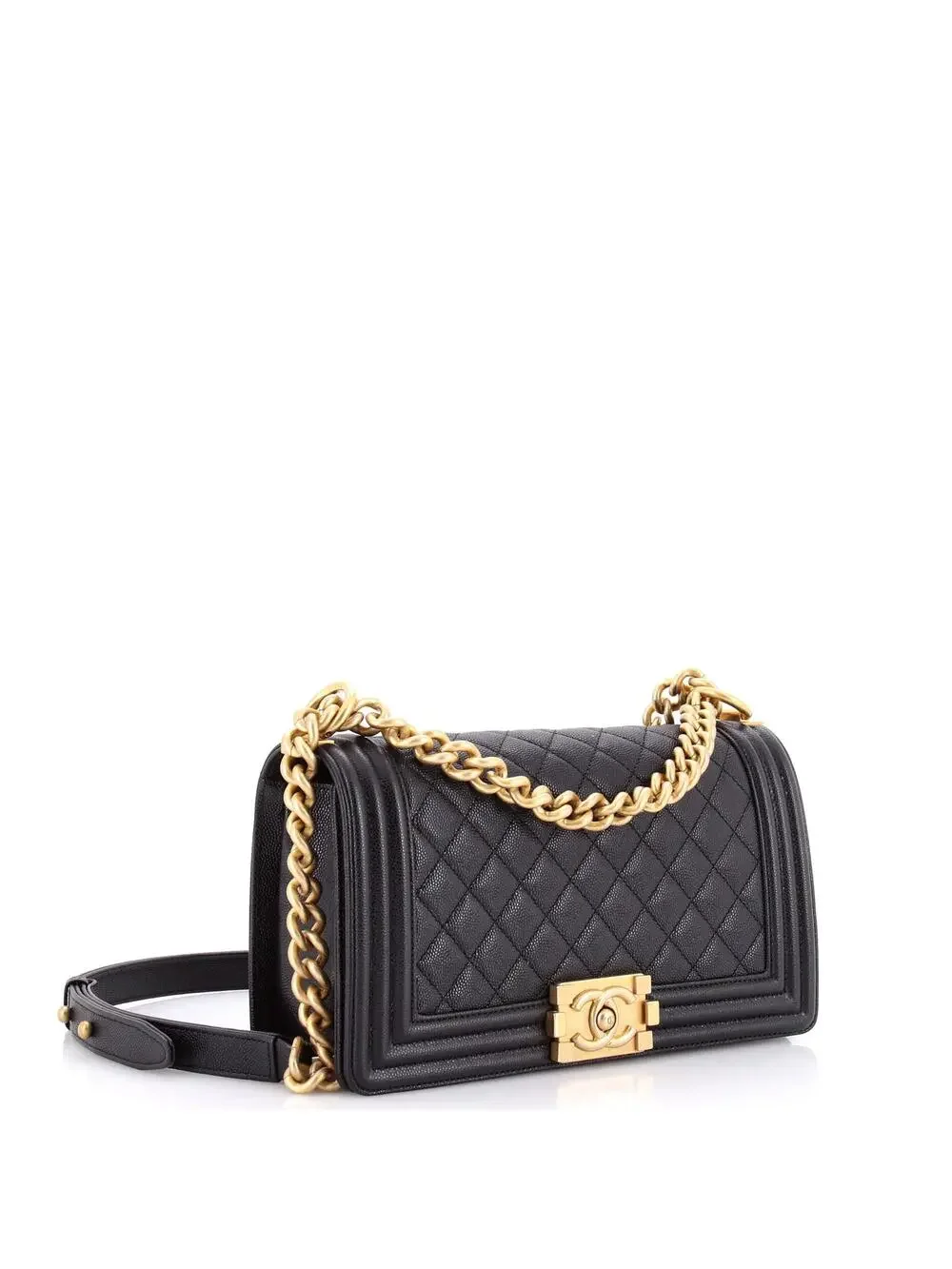 Chanel Boy Flap Bag Quilted Caviar Old #315201C49B